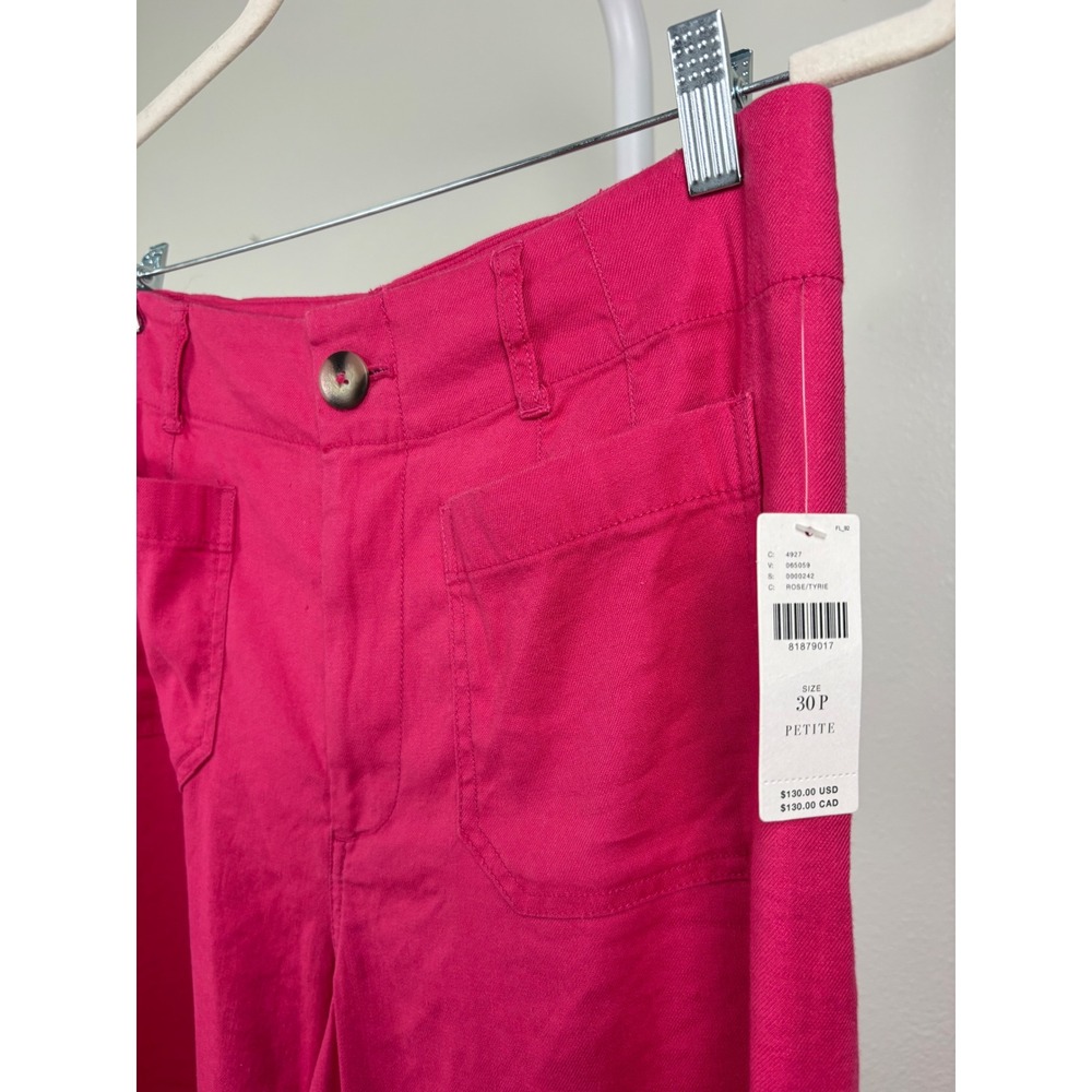 Maeve Anthropologie The Colette Wide Leg Pants Pink Petite 30P NWT Linen Blend - Picture 4 of 8